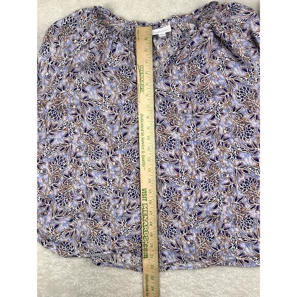 J Jill Womens Love Linen Floral Flower Print 3/4 Sleeve Button Back Tunic XL - Picture 4 of 7